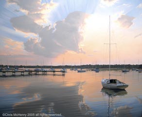 White Rock Lake Dallas landscape painting by Dallas artist Chris McHenry