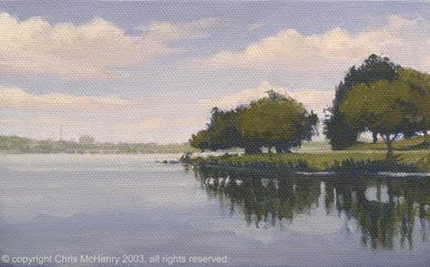 White Rock Lake painting by Dallas, Texas artist Chris McHenry